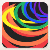 Rainbow Color Abstrakt Crescent Paper Untersetzer (Vorderseite)