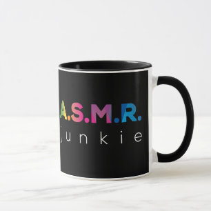 Rainbow color ASMR junkie Black Edition Tasse