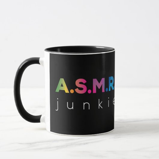 Rainbow color ASMR junkie Black Edition Tasse (Links)
