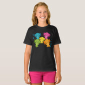 Rainbow Color Axolotl Family Youth Girls Shirt (Vorne ganz)