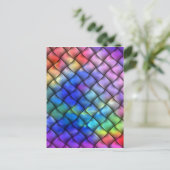 Rainbow Color Basket Weave Postkarte (Stehend Vorderseite)