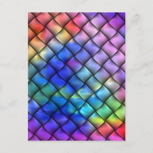 Rainbow Color Basket Weave Postkarte (Vorderseite)