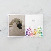 Rainbow color bedruckte Blätter Hochzeit Danke (Innenseite)