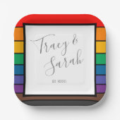 Rainbow Color Block Streifen Pappteller (Vorderseite)