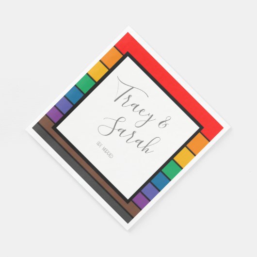 Rainbow Color Block Streifen Serviette (Ecke)