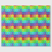 Rainbow color block Weihnachtsbaumen Geschenkpacku Geschenkpapier (Flach)