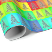 Rainbow color block Weihnachtsbaumen Geschenkpacku Geschenkpapier (Rolleneckpunkt)
