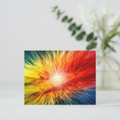 Rainbow Color Burst Postkarte (Stehend Vorderseite)