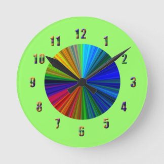 Rainbow Color Burst Runde Wanduhr