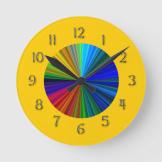 Rainbow Color Burst Runde Wanduhr