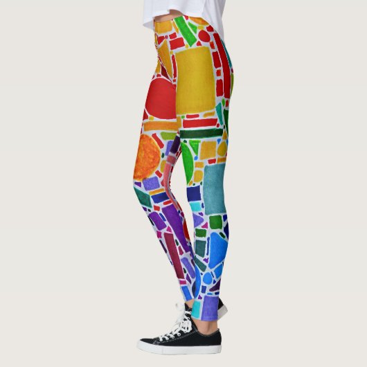 Rainbow Color Chart - Moderne abstrakte Kunst Leggings (Links)