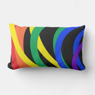 Rainbow Color Crescent Abstrakt Outdoor Pillow Lendenkissen