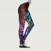 Rainbow Color Crumpled Foil Effect 2 Graphic Print Leggings (Rechts)