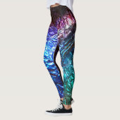 Rainbow Color Crumpled Foil Effect Graphic Print Leggings (Links)