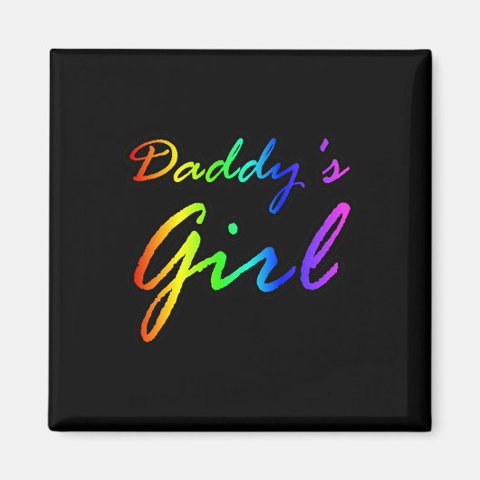 Rainbow Color Daddy's Girl Magnet (Vorne)