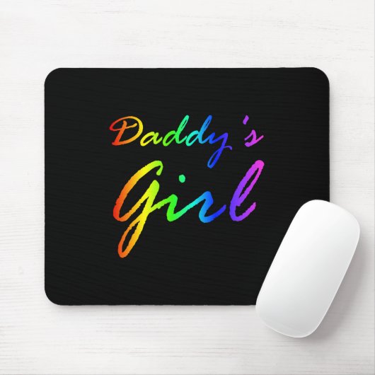 Rainbow Color Daddy's Girl Mousepad (Mit Mouse)