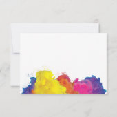 Rainbow Color Explosion Wedding RSVP Karte (Rückseite)