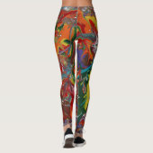 Rainbow Color Flow Art Leggings (Rückseite)