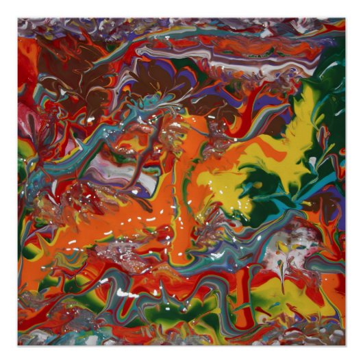 Rainbow Color Flow Art Poster (Vorderseite)