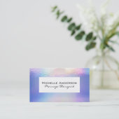 Rainbow Color Foil | White Frame Business Card Visitenkarte (Stehend Vorderseite)