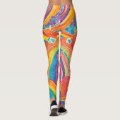 Rainbow Color Gemusterte Leggings (Rückseite)