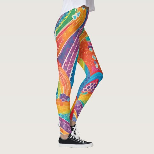 Rainbow Color Gemusterte Leggings (Rechts)