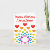 Rainbow color heart - Happy Birthday Individuelle  Karte (Vorderseite)
