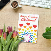 Rainbow color heart - Happy Birthday Individuelle  Karte