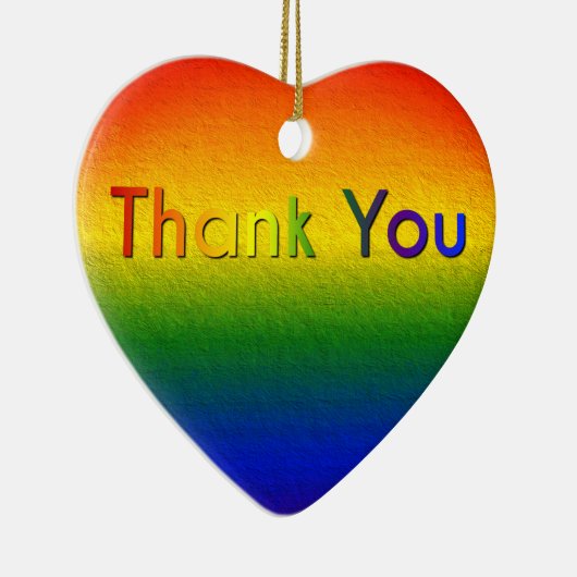 Rainbow Color Heart Keramik Ornament (Rechts)
