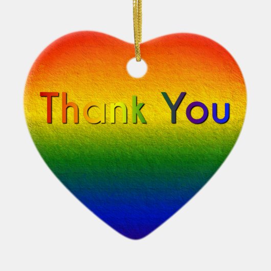 Rainbow Color Heart Keramik Ornament (Vorne)