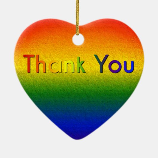 Rainbow Color Heart Keramik Ornament (Hinten)