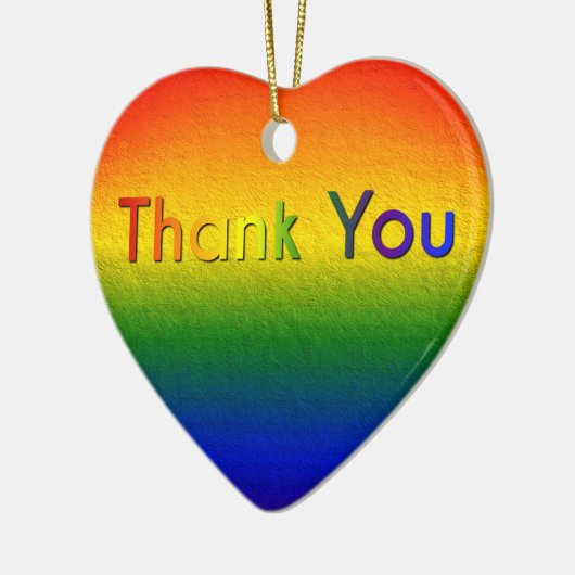 Rainbow Color Heart Keramik Ornament (Links)