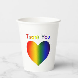 Rainbow Color Heart Pappbecher