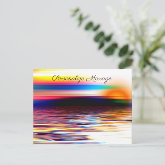 Rainbow Color Ocean Sunrise Personalize Picture Postkarte (Stehend Vorderseite)