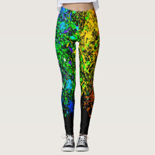 Rainbow Color Paint Spritzer Tropfen Fashion Leggings