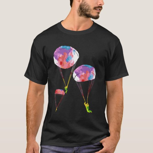 Rainbow Color Parachute Skydiver Skydiver T-Shirt (Vorderseite)