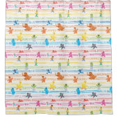 Rainbow Color Sesame Pals Muster Duschvorhang (Vorderseite)