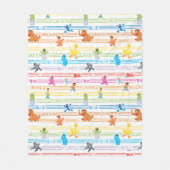 Rainbow Color Sesame Pals Muster Fleecedecke (Vorderseite)