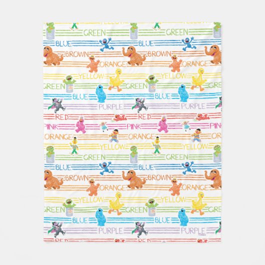 Rainbow Color Sesame Pals Muster Fleecedecke (Vorderseite)
