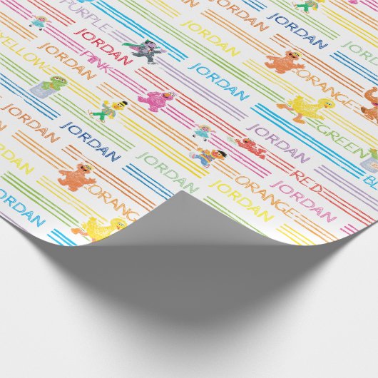 Rainbow Color Sesame Pals Muster Geschenkpapier (Ecke)
