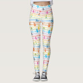 Rainbow Color Sesame Pals Muster Leggings (Vorderseite)