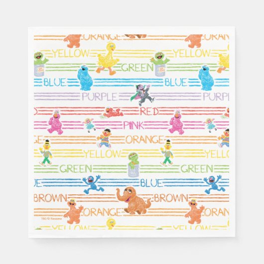 Rainbow Color Sesame Pals Muster Serviette (Vorderseite)