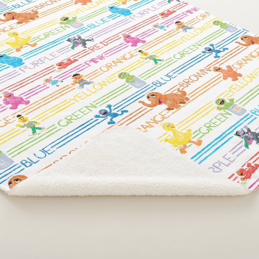 Rainbow Color Sesame Pals Muster Sherpadecke (3/4)