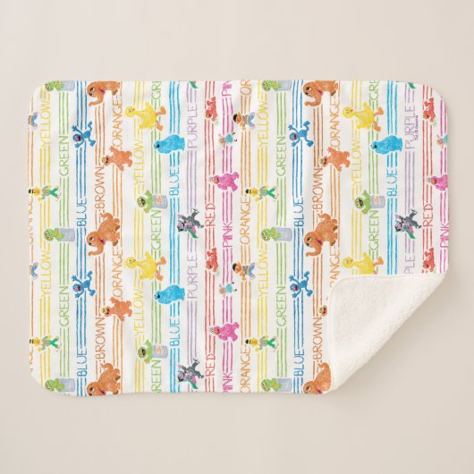 Rainbow Color Sesame Pals Muster Sherpadecke (Vorderseite (Horizontal))