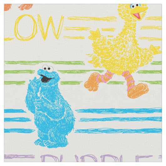 Rainbow Color Sesame Pals Muster Stoff (Nahaufnahme)