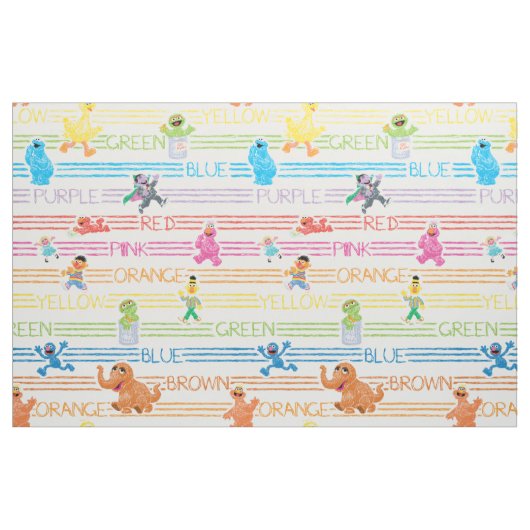 Rainbow Color Sesame Pals Muster Stoff (Fat Quarter (45,7 x 55,9 cm))