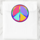 Rainbow Color Sie passen Ihr Friedenszeichen an Runder Aufkleber (Tasche)
