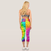 Rainbow color spiral pattern capri leggings (Rückseite)