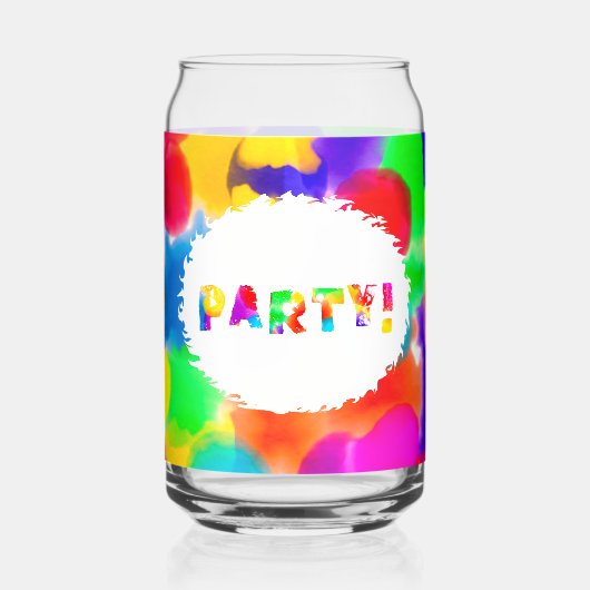 Rainbow Color Splash Party Dosenglas (Vorderseite)