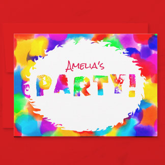 Rainbow Color Splash-Party Einladung